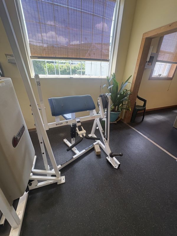 Strength machine by the window